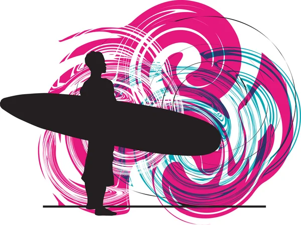 Surf. Illustrazione vettoriale — Vettoriale Stock