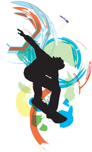 スケーターの図。ベクトル イラスト — ストックベクタ