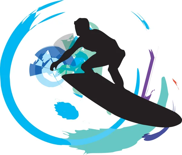 Surfer. Illustration vectorielle — Image vectorielle