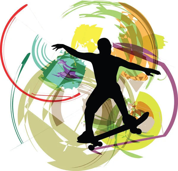 Skater illustratie. vectorillustratie — Stockvector