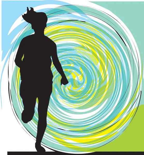 Correndo mulher ilustração — Vetor de Stock