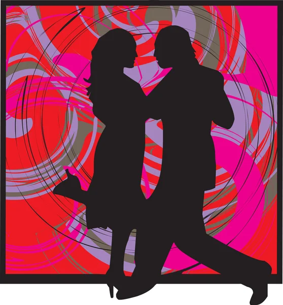 Couple dancing illustration — Stock Vector