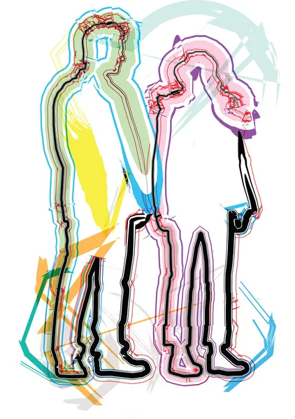 Illustration de couple — Image vectorielle