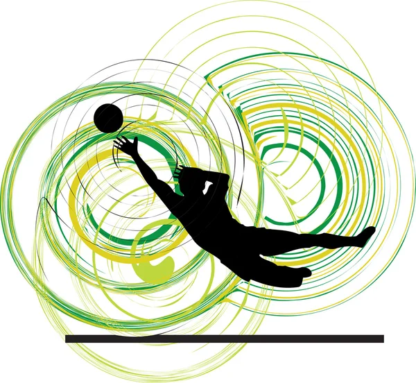 Football-speler in actie. vectorillustratie — Stockvector