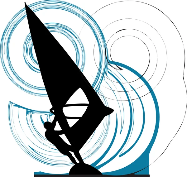 Windsurf. Ilustración vectorial — Archivo Imágenes Vectoriales