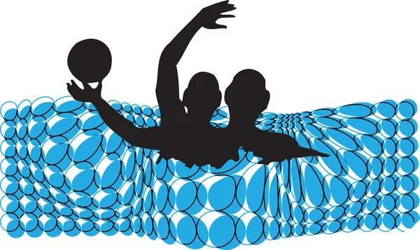 Man playing in the pool. Vector illustration — Stock Vector