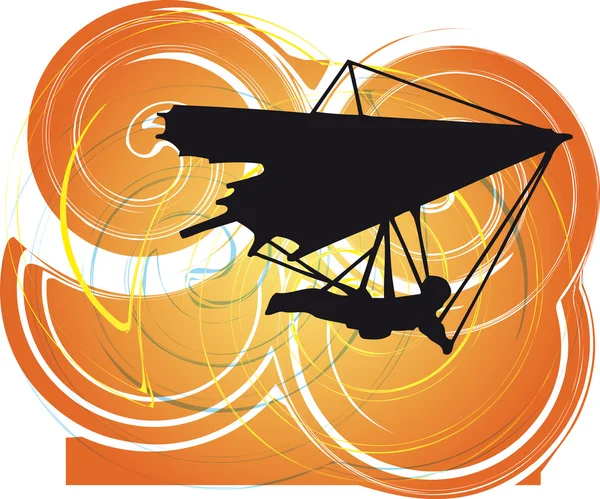 Hang glider. vektör çizim — Stok Vektör