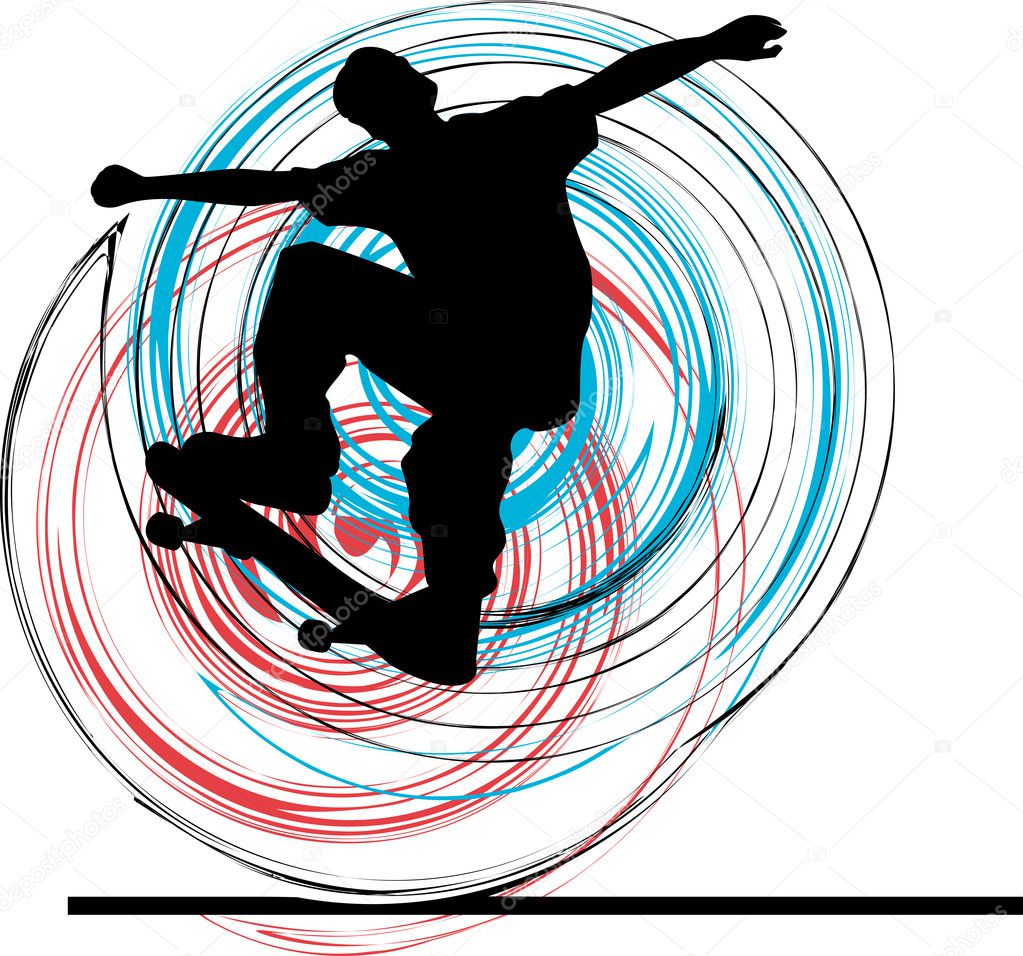 Skater illustration. Vector illustration