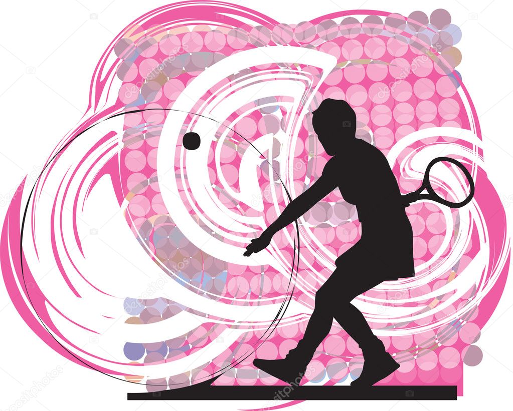 Tennis players. Vector illustration