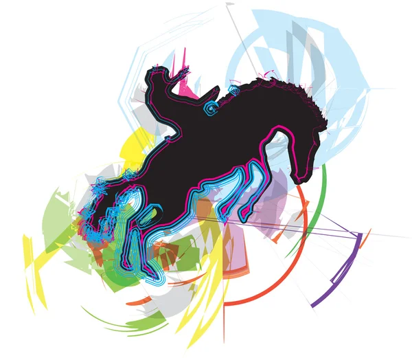 Abstract paarden silhouetten. vectorillustratie — Stockvector