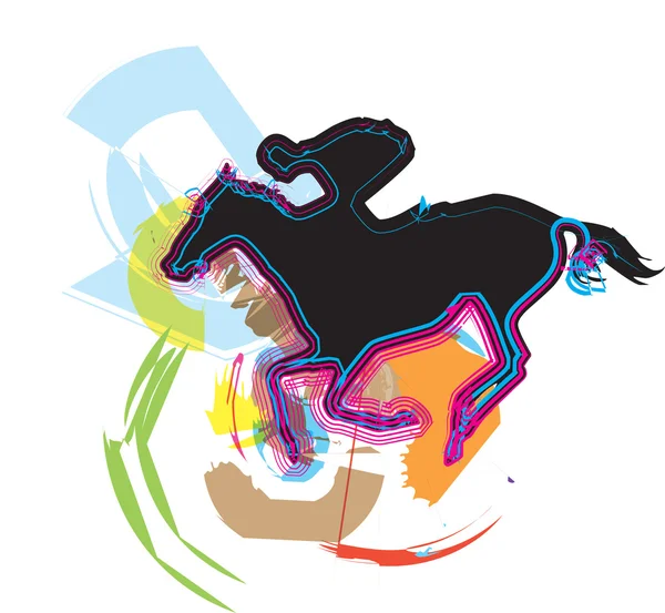 Abstract paarden silhouetten. vectorillustratie — Stockvector