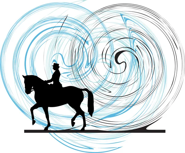 Siluetas abstractas de caballos. Ilustración vectorial — Vector de stock