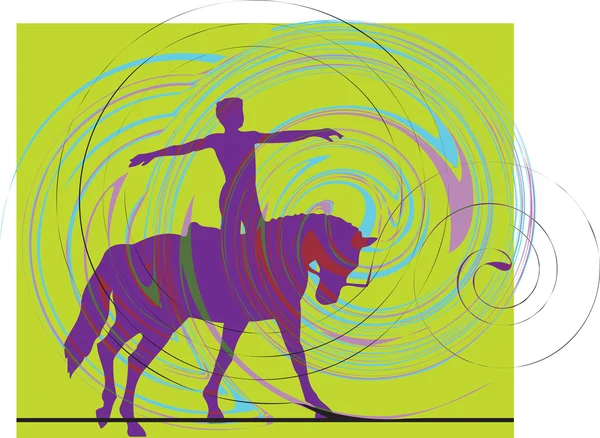 Siluetas abstractas de caballos. Ilustración vectorial — Vector de stock