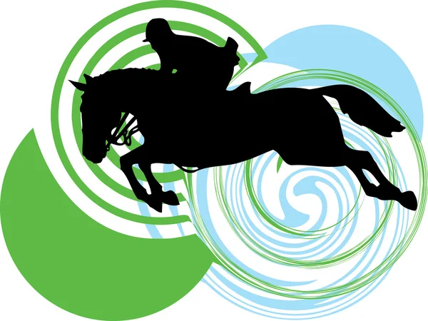 Silhouette astratte dei cavalli. Illustrazione vettoriale — Vettoriale Stock