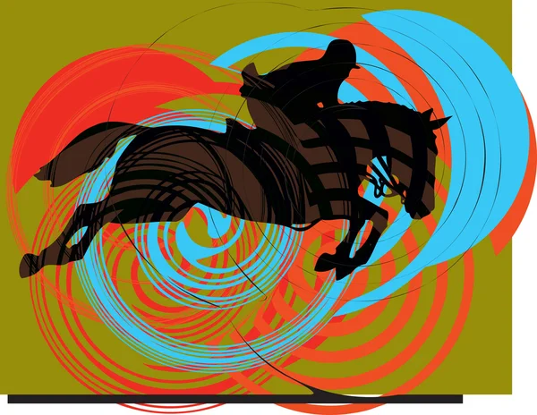 Abstract horses silhouettes. Vector illustration — Stock Vector