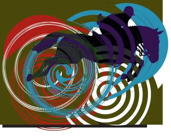 Siluetas abstractas de caballos. Ilustración vectorial — Archivo Imágenes Vectoriales