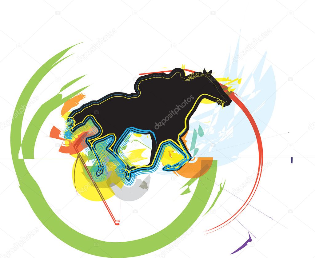 Abstract horses silhouettes. Vector illustration