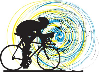 Abstract sketch of biker. Vector Illustration clipart