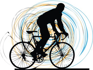 Abstract sketch of biker. Vector Illustration clipart