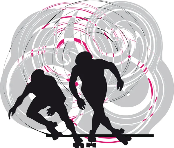 Skater silueta vector ilustración — Archivo Imágenes Vectoriales
