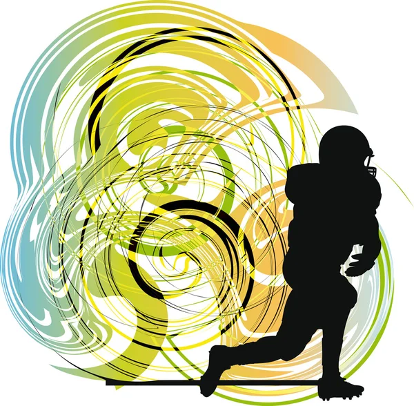 Hráč amerického fotbalu v akci. vektorové ilustrace — Stockový vektor