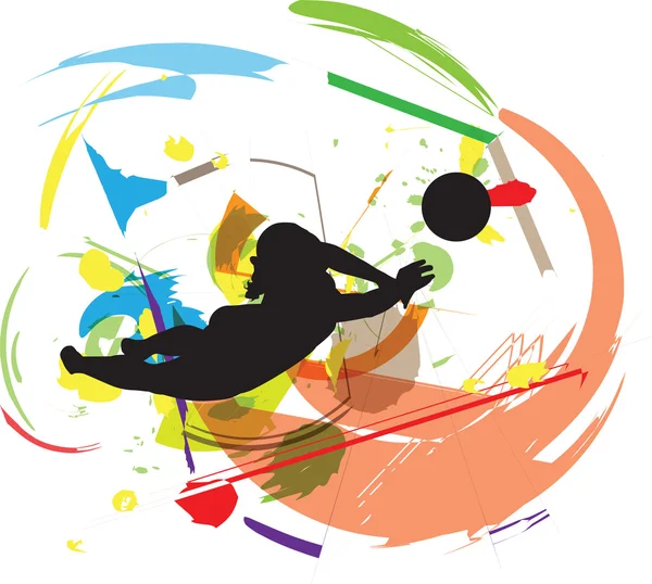 Volleybal. vectorillustratie — Stockvector