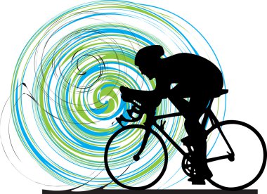 Abstract sketch of biker. Vector Illustration clipart