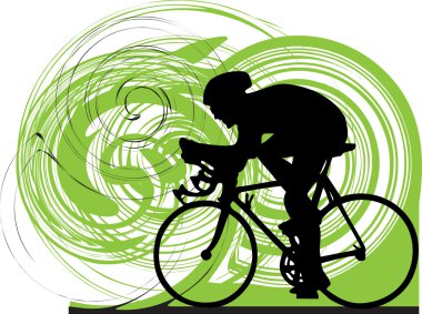 Abstract sketch of biker. Vector Illustration clipart