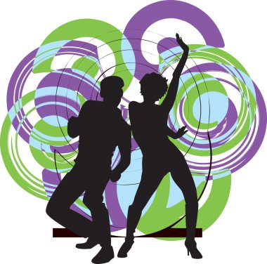 Couple dancing illustration clipart