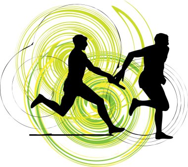 Running men, Vector illustration clipart