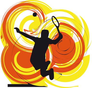 Tennis player. Vector illustration clipart