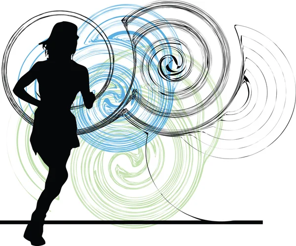 Running woman illustration — Stock Vector