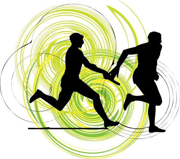 Correndo homens, Vector ilustração — Vetor de Stock