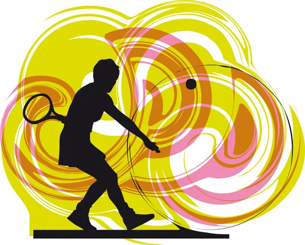 Tenis oyuncusu. vektör çizim — Stok Vektör