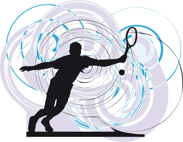 Joueur de tennis. illustration vectorielle — Image vectorielle
