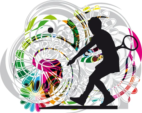 Des joueurs de tennis. Illustration vectorielle — Image vectorielle
