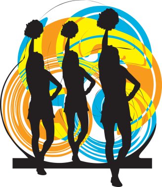 Cheerleaders. Vector illustration clipart