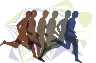 Running men illustration clipart