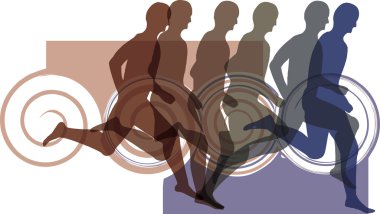 Running men illustration clipart