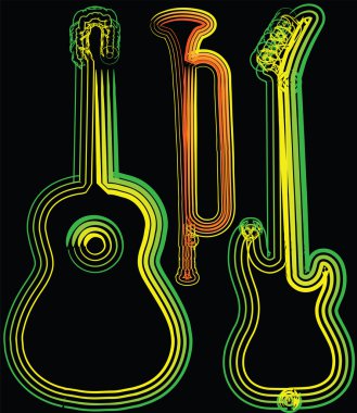 Abstract guitar illustration clipart