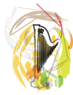 Abstract harp illustration clipart
