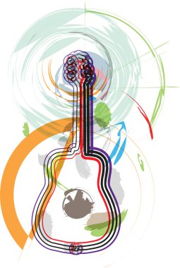 soyut gitar illüstrasyon