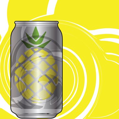 Aluminum packaging for beverages with cool design. Editable vector illustration clipart