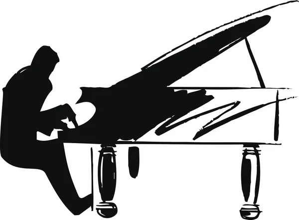 Ilustración de músicos tocando música clásica. ilustración vectorial — Archivo Imágenes Vectoriales