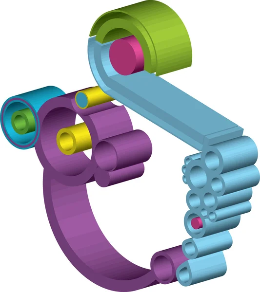 Illustration vectorielle abstraite des roues dentées — Image vectorielle