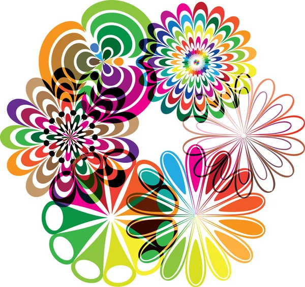 Abstract flowers illustrations — Stock Vector