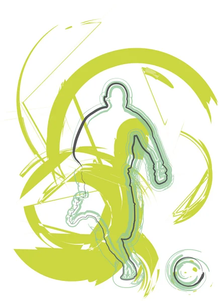 Jugador de fútbol en acción. Ilustración vectorial — Archivo Imágenes Vectoriales