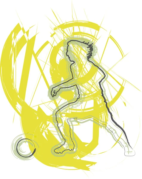 Futbol oyuncu eylemi. vektör çizim — Stok Vektör