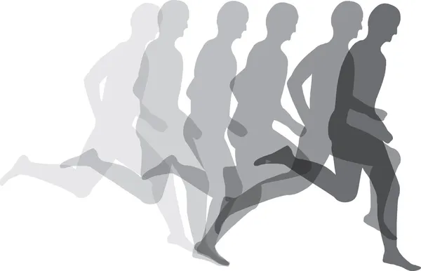 Hombres corriendo ilustración — Archivo Imágenes Vectoriales