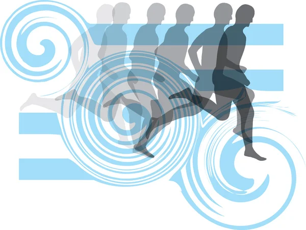 Running men illustration — Stock Vector